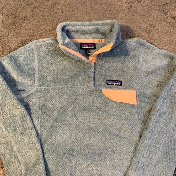 Patagonia Tops - Patagonia Womens Re-Tool Snap-T Fleece Pullover Blue Peach Small 25442